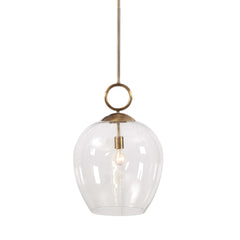 Calix Brass Large Blown Glass 1 Light Pendant - Ornate Home