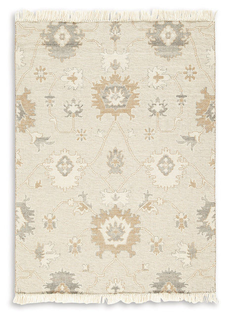 Calkin Linen/Gray/Caramel 5' x 7' Rug - Ornate Home