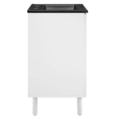 Calla Black/White 24" Perforated Metal Bathroom Vanity - Ornate Home