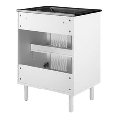 Calla Black/White 24" Perforated Metal Bathroom Vanity - Ornate Home