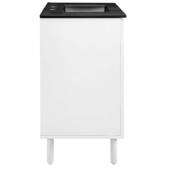 Calla Black/White 36" Perforated Metal Bathroom Vanity - Ornate Home