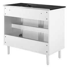 Calla Black/White 36" Perforated Metal Bathroom Vanity - Ornate Home