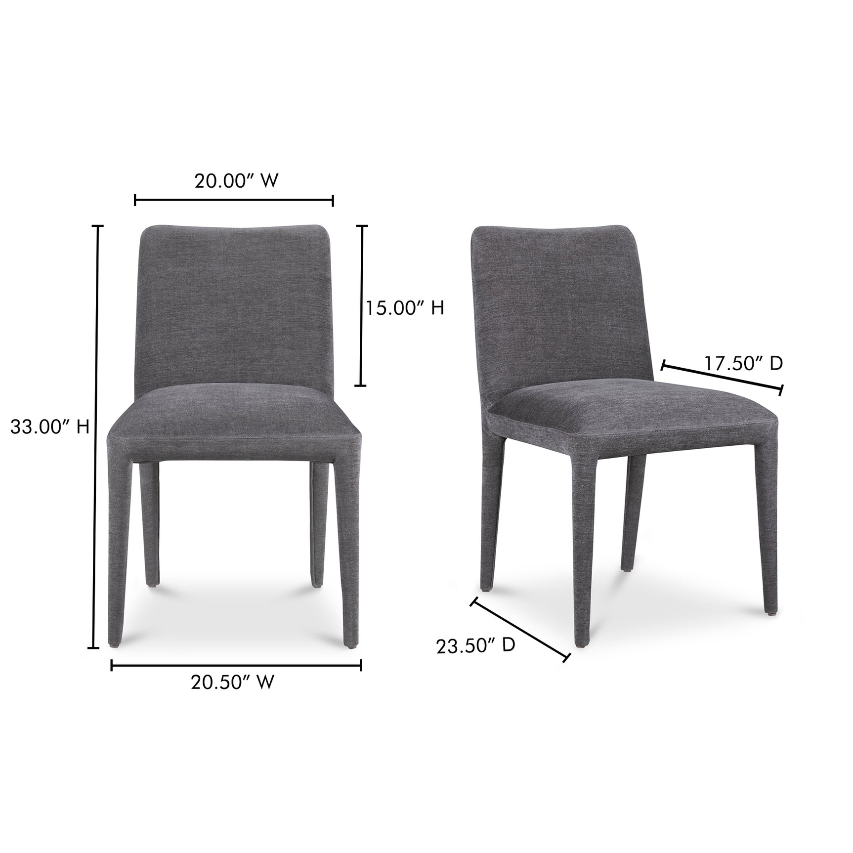 Calla Dark Grey Dining Chair (Set of 2) - Ornate Home