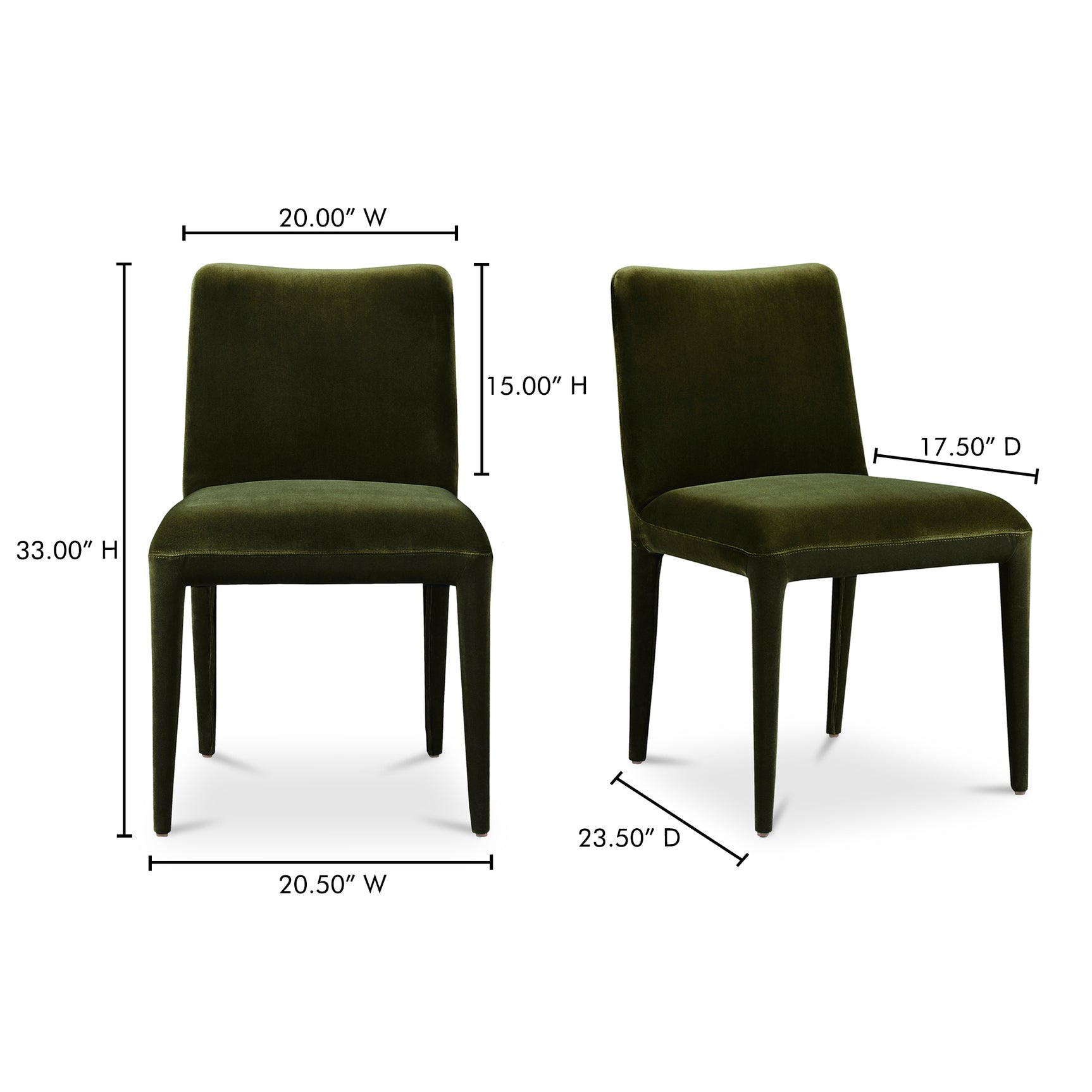 Calla Green Velvet Dining Chair (Set of 2) - Ornate Home