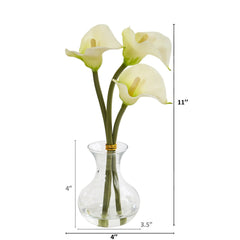 Calla Lily Artificial Arrangement in Vase (Set of 2) - Ornate Home