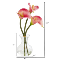 Calla Lily Artificial Arrangement in Vase (Set of 2) - Ornate Home