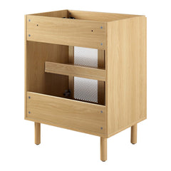 Calla Oak 24" Perforated Metal Bathroom Vanity Cabinet (Sink Basin Not Included) - Ornate Home