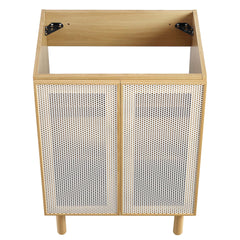 Calla Oak 24" Perforated Metal Bathroom Vanity Cabinet (Sink Basin Not Included) - Ornate Home