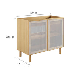 Calla Oak 36" Perforated Metal Bathroom Vanity Cabinet (Sink Basin Not Included) - Ornate Home