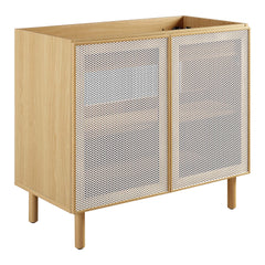 Calla Oak 36" Perforated Metal Bathroom Vanity Cabinet (Sink Basin Not Included) - Ornate Home
