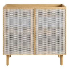 Calla Oak 36" Perforated Metal Bathroom Vanity Cabinet (Sink Basin Not Included) - Ornate Home