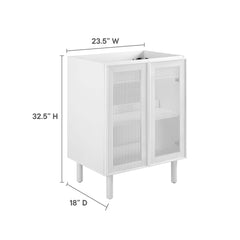 Calla White 24" Perforated Metal Bathroom Vanity Cabinet (Sink Basin Not Included) - Ornate Home