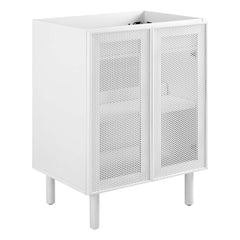 Calla White 24" Perforated Metal Bathroom Vanity Cabinet (Sink Basin Not Included) - Ornate Home