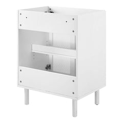 Calla White 24" Perforated Metal Bathroom Vanity Cabinet (Sink Basin Not Included) - Ornate Home