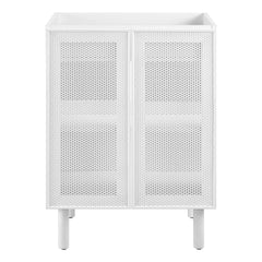 Calla White 24" Perforated Metal Bathroom Vanity Cabinet (Sink Basin Not Included) - Ornate Home