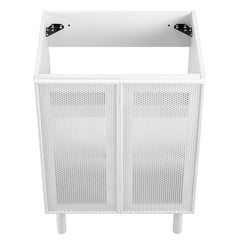 Calla White 24" Perforated Metal Bathroom Vanity Cabinet (Sink Basin Not Included) - Ornate Home