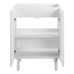 Calla White 24" Perforated Metal Bathroom Vanity Cabinet (Sink Basin Not Included) - Ornate Home