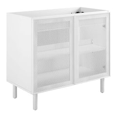 Calla White 36" Perforated Metal Bathroom Vanity Cabinet (Sink Basin Not Included) - Ornate Home