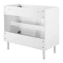 Calla White 36" Perforated Metal Bathroom Vanity Cabinet (Sink Basin Not Included) - Ornate Home