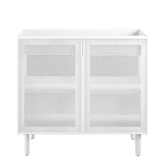 Calla White 36" Perforated Metal Bathroom Vanity Cabinet (Sink Basin Not Included) - Ornate Home