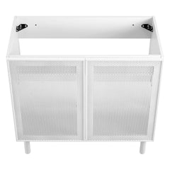 Calla White 36" Perforated Metal Bathroom Vanity Cabinet (Sink Basin Not Included) - Ornate Home