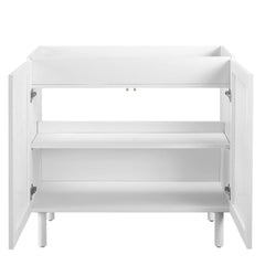 Calla White 36" Perforated Metal Bathroom Vanity Cabinet (Sink Basin Not Included) - Ornate Home