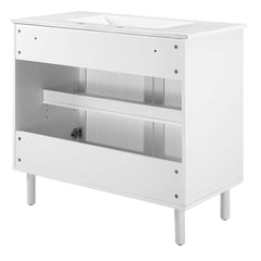 Calla White 36" Perforated Metal Bathroom Vanity - Ornate Home