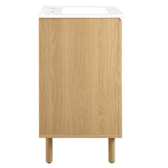 Calla White/Oak 24" Perforated Metal Bathroom Vanity - Ornate Home