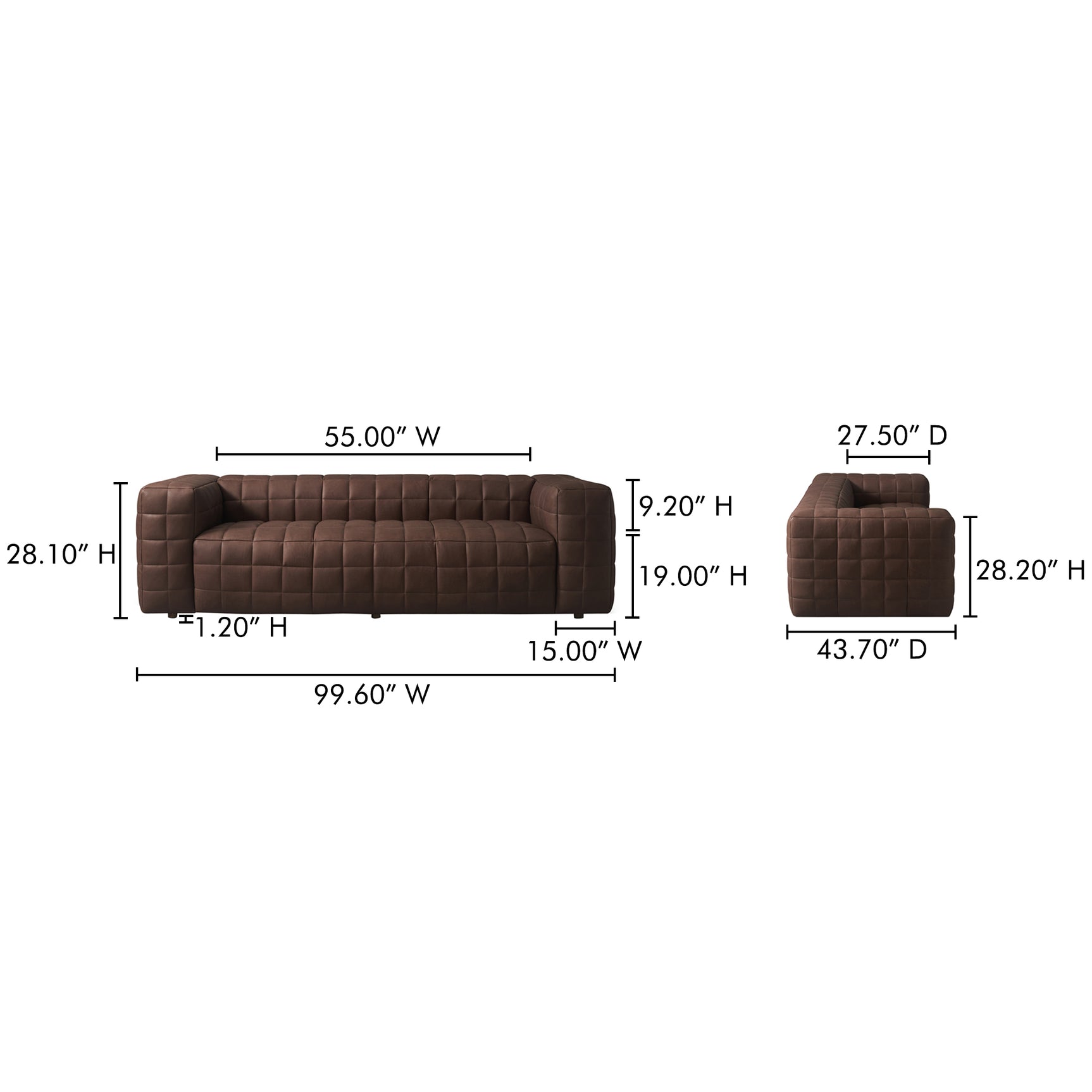 Callan Dark Brown Sofa - Ornate Home