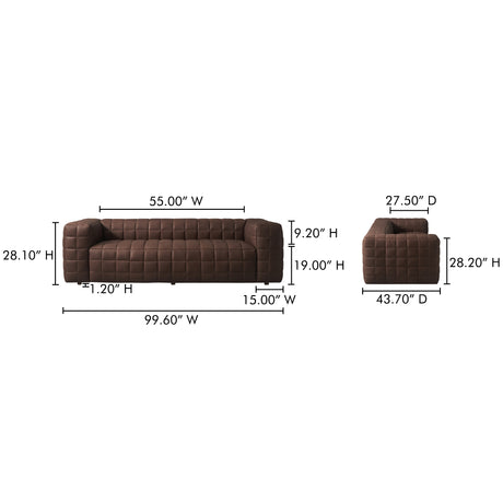 Callan Dark Brown Sofa - Ornate Home