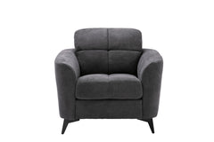 Callie Gray 39"W Woven Fabric Chair - Ornate Home