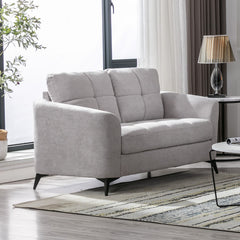 Callie Light Gray 60"W Woven Fabric Loveseat - Ornate Home