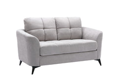 Callie Light Gray 60"W Woven Fabric Loveseat - Ornate Home