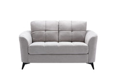 Callie Light Gray 60"W Woven Fabric Loveseat - Ornate Home