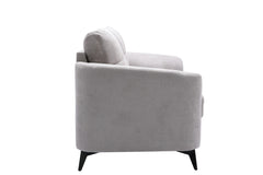 Callie Light Gray 60"W Woven Fabric Loveseat - Ornate Home
