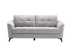 Callie Light Gray Woven Fabric Sofa & Loveseat Set - Ornate Home