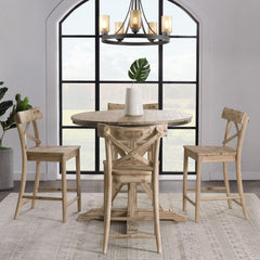 Callista Beach 5-Piece Round Counter Height Dining Set - Ornate Home