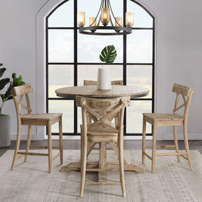 Callista Beach 5-Piece Round Counter Height Dining Set - Ornate Home