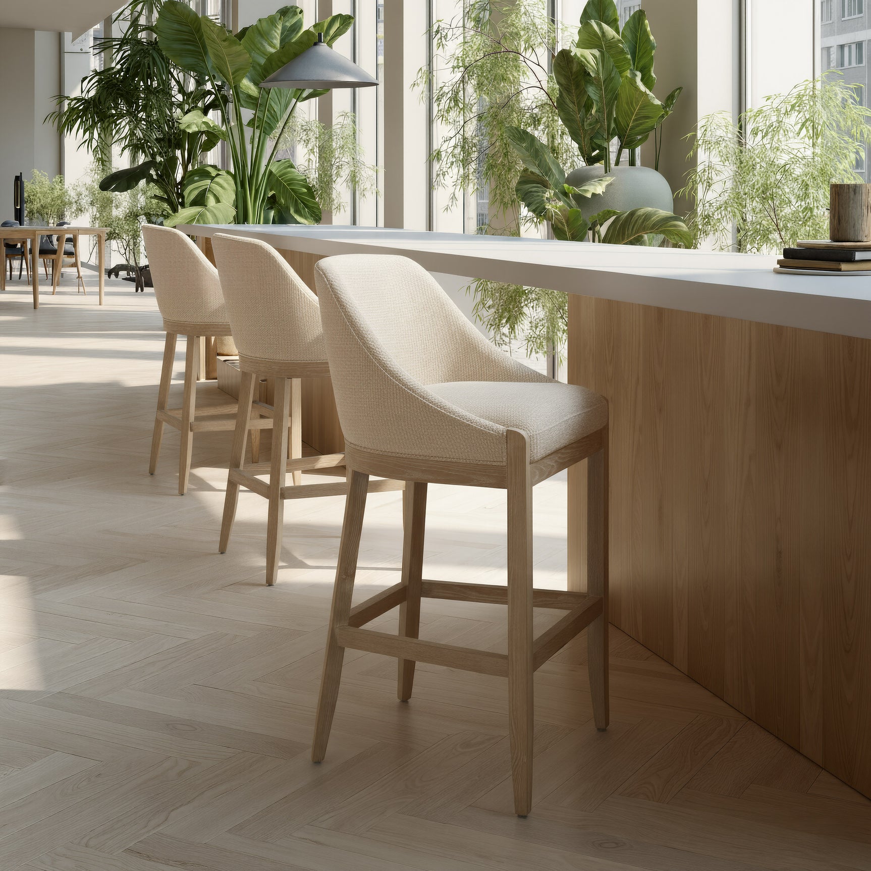 Calmo Beige Barstool - Ornate Home