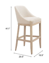 Calmo Beige Barstool - Ornate Home
