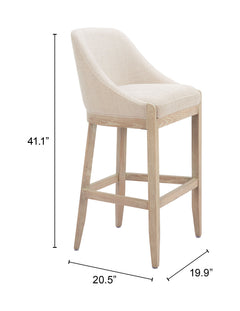 Calmo Beige Barstool - Ornate Home