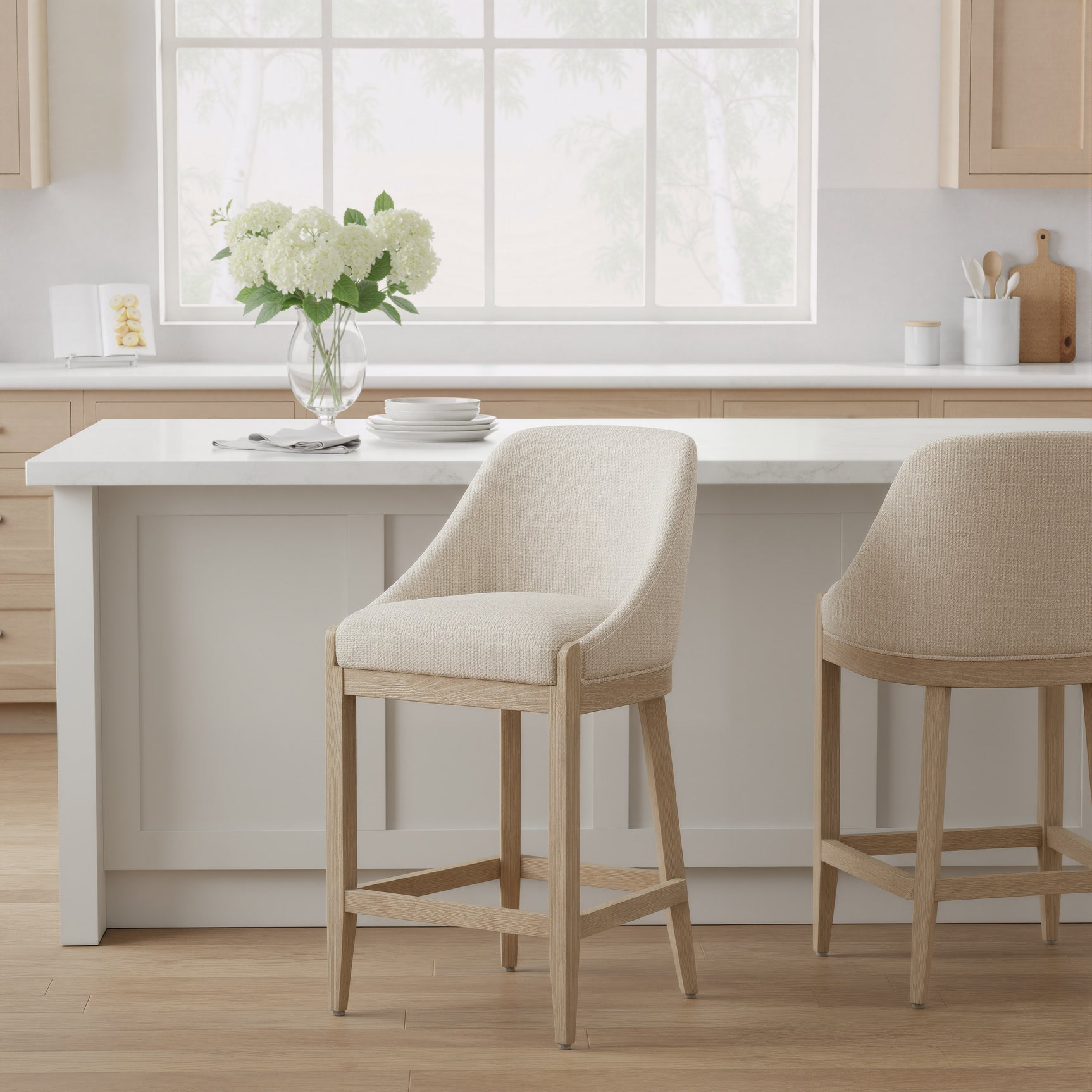 Calmo Beige Counter Stool - Ornate Home