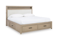 Calmoro Gray 5-Piece Queen Bookcase Bedroom Set - Ornate Home