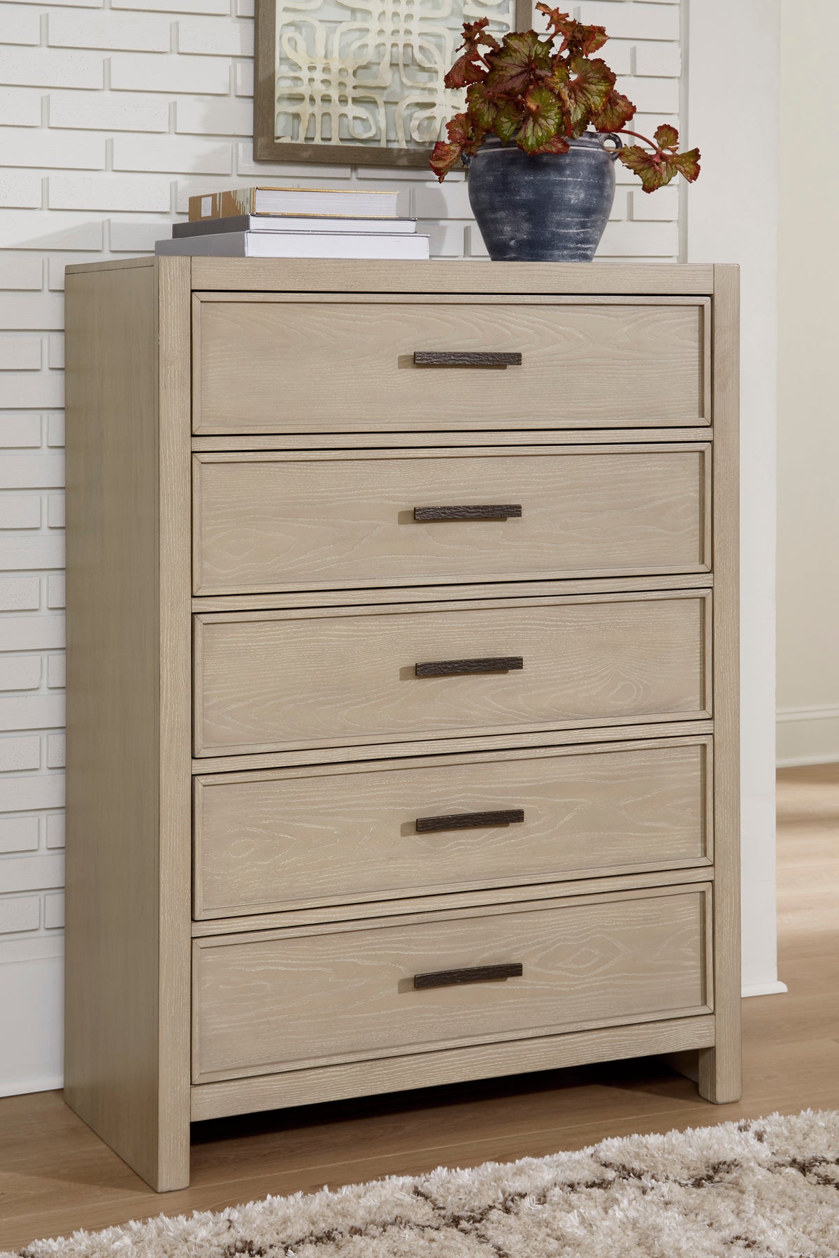 Calmoro Gray 5-Piece Queen Bookcase Bedroom Set - Ornate Home