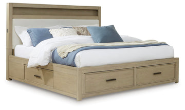 Calmoro Gray Queen Bookcase Bed, Dresser and Mirror - Ornate Home