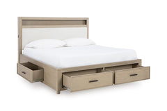 Calmoro Gray Queen Bookcase Bed, Dresser and Mirror - Ornate Home