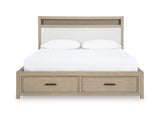 Calmoro Gray Queen Bookcase Bed, Dresser and Mirror - Ornate Home