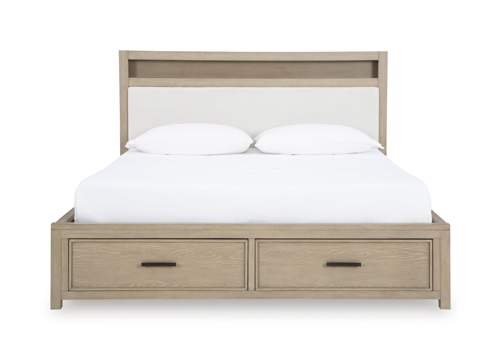 Calmoro Gray Queen Bookcase Bed, Dresser and Mirror - Ornate Home