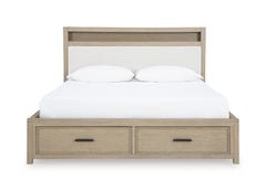 Calmoro Gray Queen Bookcase Bed, Dresser and Mirror - Ornate Home