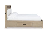 Calmoro Gray Queen Bookcase Bed, Dresser and Mirror - Ornate Home